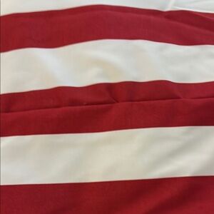 Red and White Striped Comforter/topper
